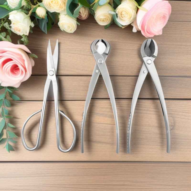 All Steel 8inch Bonsai Special Set Garden Pliers for Cutting Branches, Green Plants, Leaf Buds, Ball Joint Pliers, Diagonal Pliers, Sanded Style