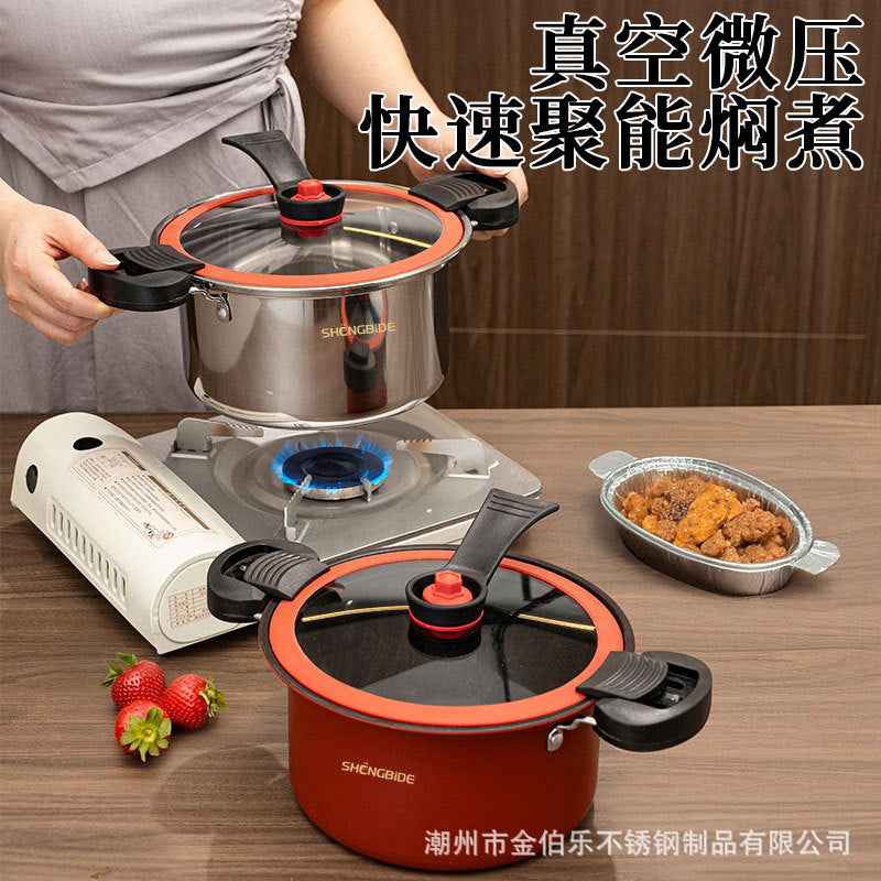Korean-style Micro-pressure Pot Household Kitchen Multi-functional Stew Pot Stew Meat Porridge Soup Pot Binaural Cuisine Pressure Soup Pot