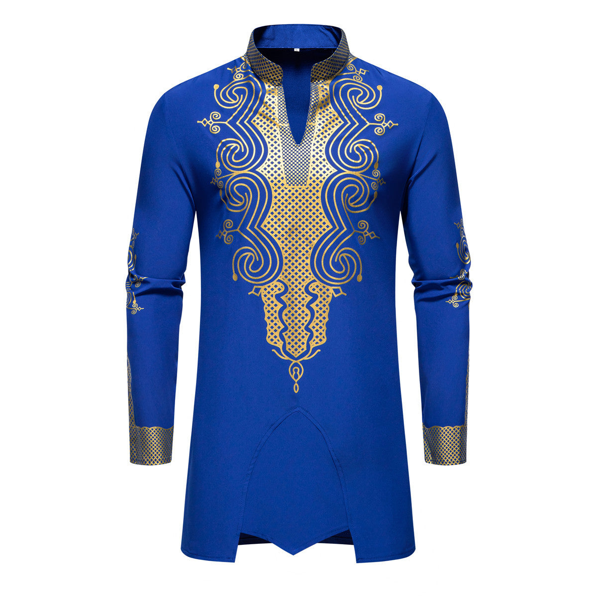 Cross-Border European and American Men's Fashion New Style Robe with Gold Stamping Print Men's Casual Suit Long-Sleeve Shirt and Long Pants for Men