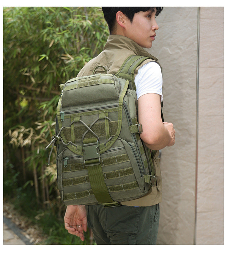 2025 New Men's Outdoor Backpack Travel Bag Large Capacity Oxford Cloth USB Charging Summer Camp Bag Export