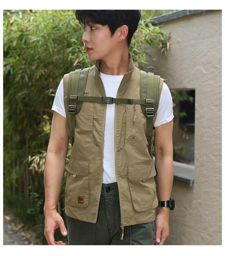 2025 New Men's Outdoor Backpack Travel Bag Large Capacity Oxford Cloth USB Charging Summer Camp Bag Export