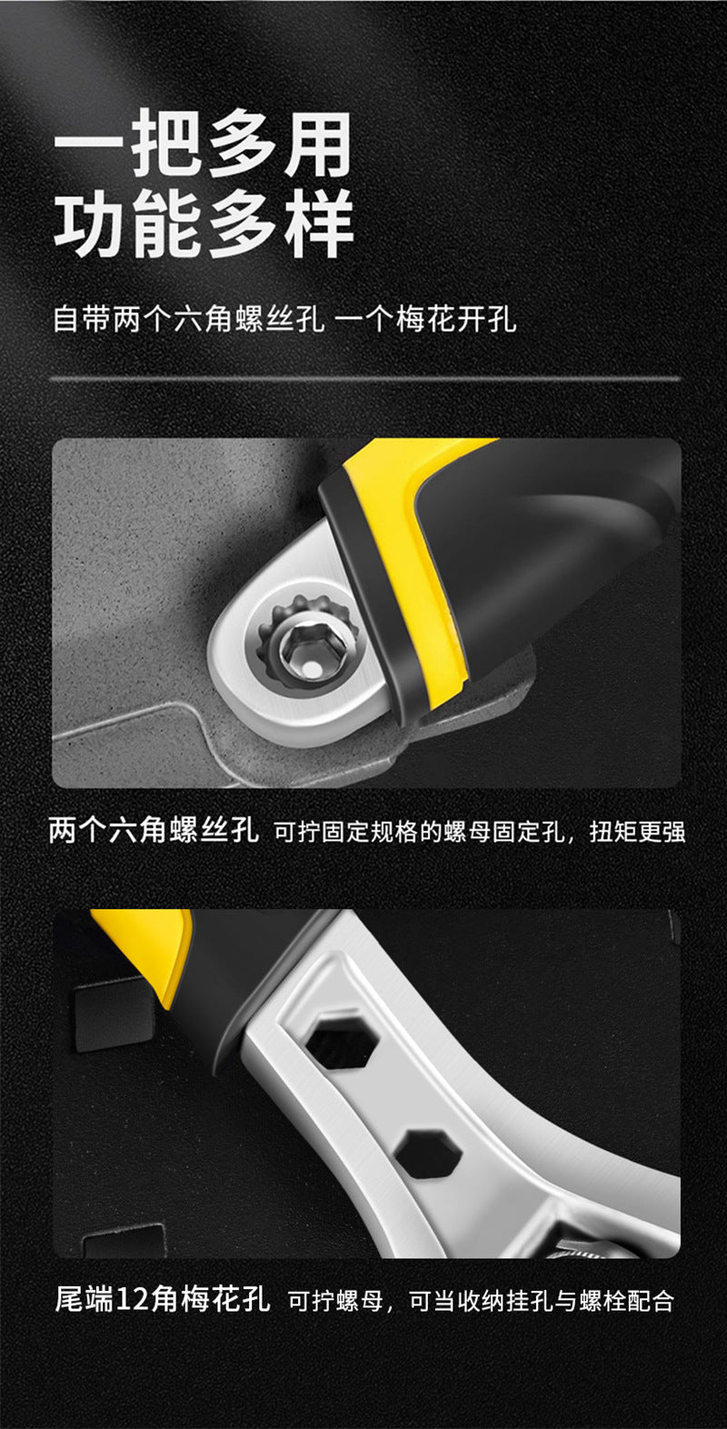 Factory wholesale adjustable wrench manual adjustable wrench loose mouth labor-saving open-end adjustable wrench pipe flexible dual-purpose wrench