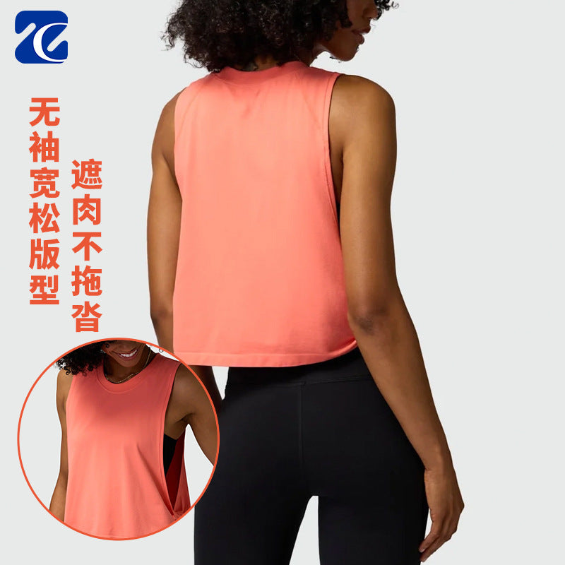 Cross-border yoga vest women's hollow back sports blouse outdoor running fitness leisure Joker top wholesale
