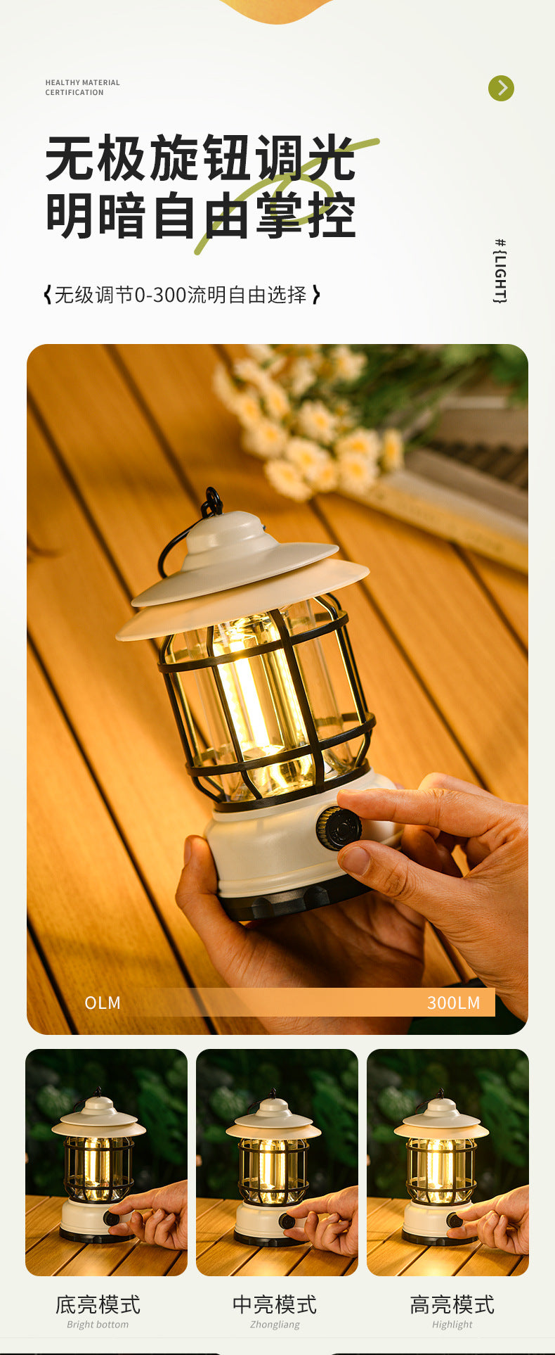 Outdoor Camping Lamp Home Atmosphere Camping Lamp Super Long Endurance Portable Horse Lamp Multifunctional Charging Retro Tent Lamp