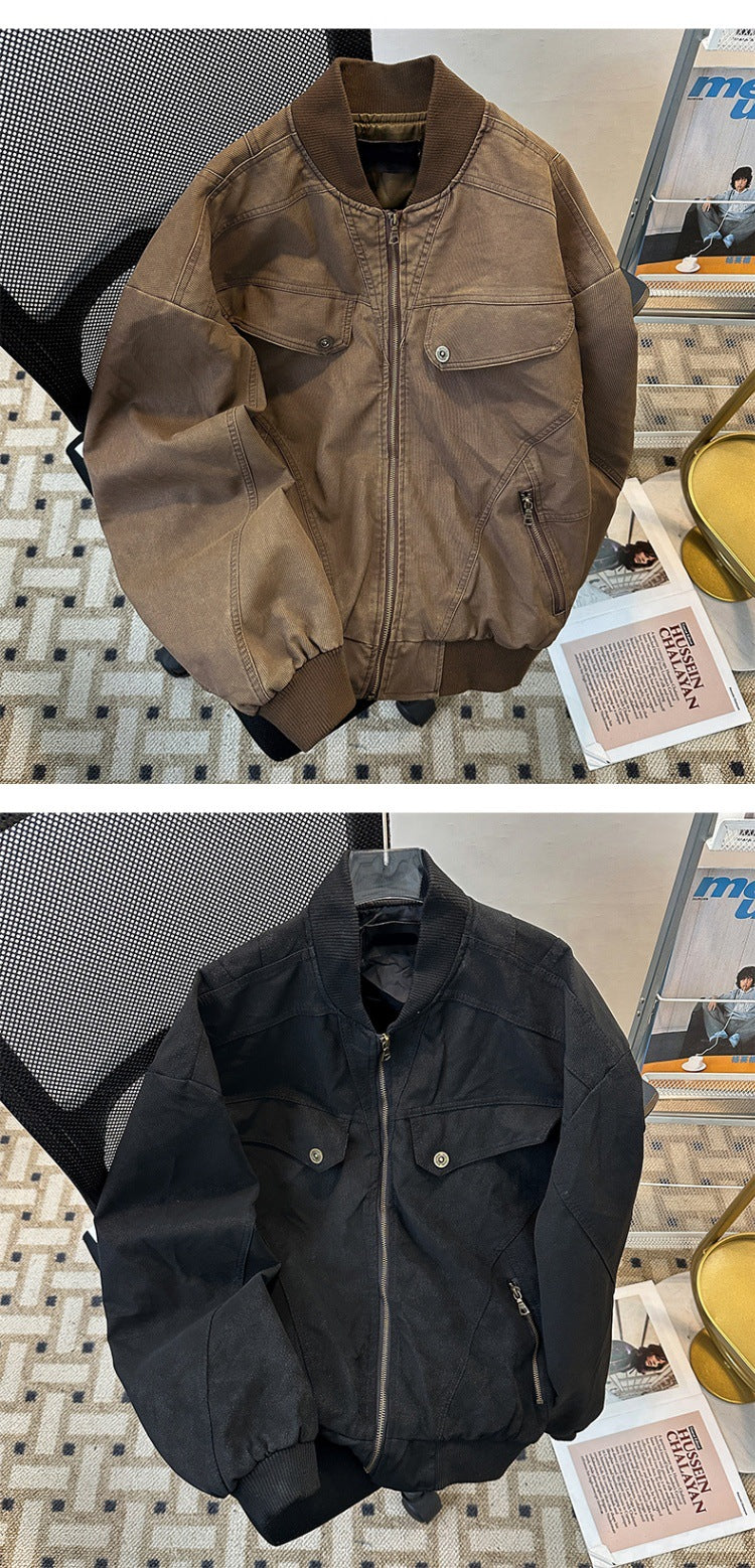 cleanfit Short Profile Corduroy Crock Jacket Men's Winter Thickened Baseball Clothes Old Quilted Jacket