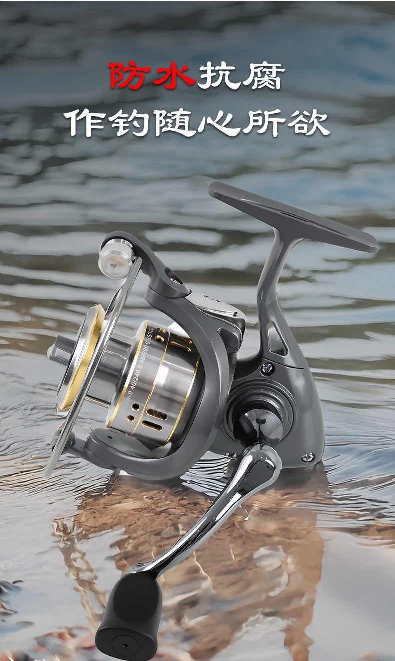 Cross-Border Manufacturer All-Metal Fishing Reel Spinning Reel Fishing Line Reel Lure Reel Spinning Reel Special Long-Distance Casting Spinning Reel