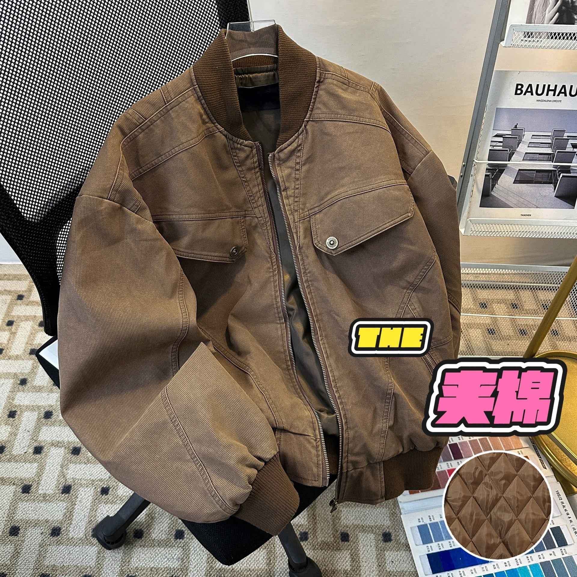 cleanfit Short Profile Corduroy Crock Jacket Men's Winter Thickened Baseball Clothes Old Quilted Jacket