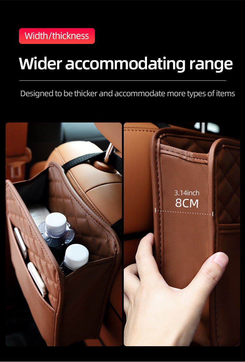 Cross-border upgrade car chair back suede storage bag seat storage cup bag multi-compartment bundled storage bag