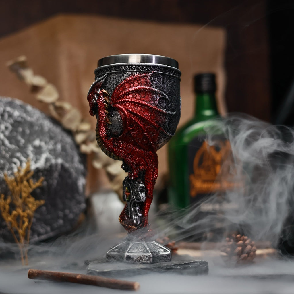 Cross-border New Product An Evil Dragon Wine Glass Western Dragon Stainless Steel Wine Glass 3D Three-dimensional Dragon Warrior Goblet