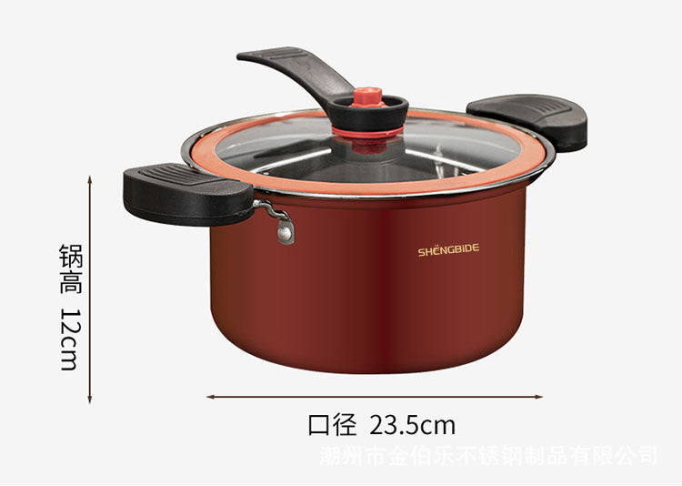 Korean-style Micro-pressure Pot Household Kitchen Multi-functional Stew Pot Stew Meat Porridge Soup Pot Binaural Cuisine Pressure Soup Pot