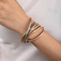 European and American Style Snake Bone Fashion Bracelet Retro Multi-Layer Threaded Wrap Bracelet Elegant High-End Light Luxury Jewelry Iron