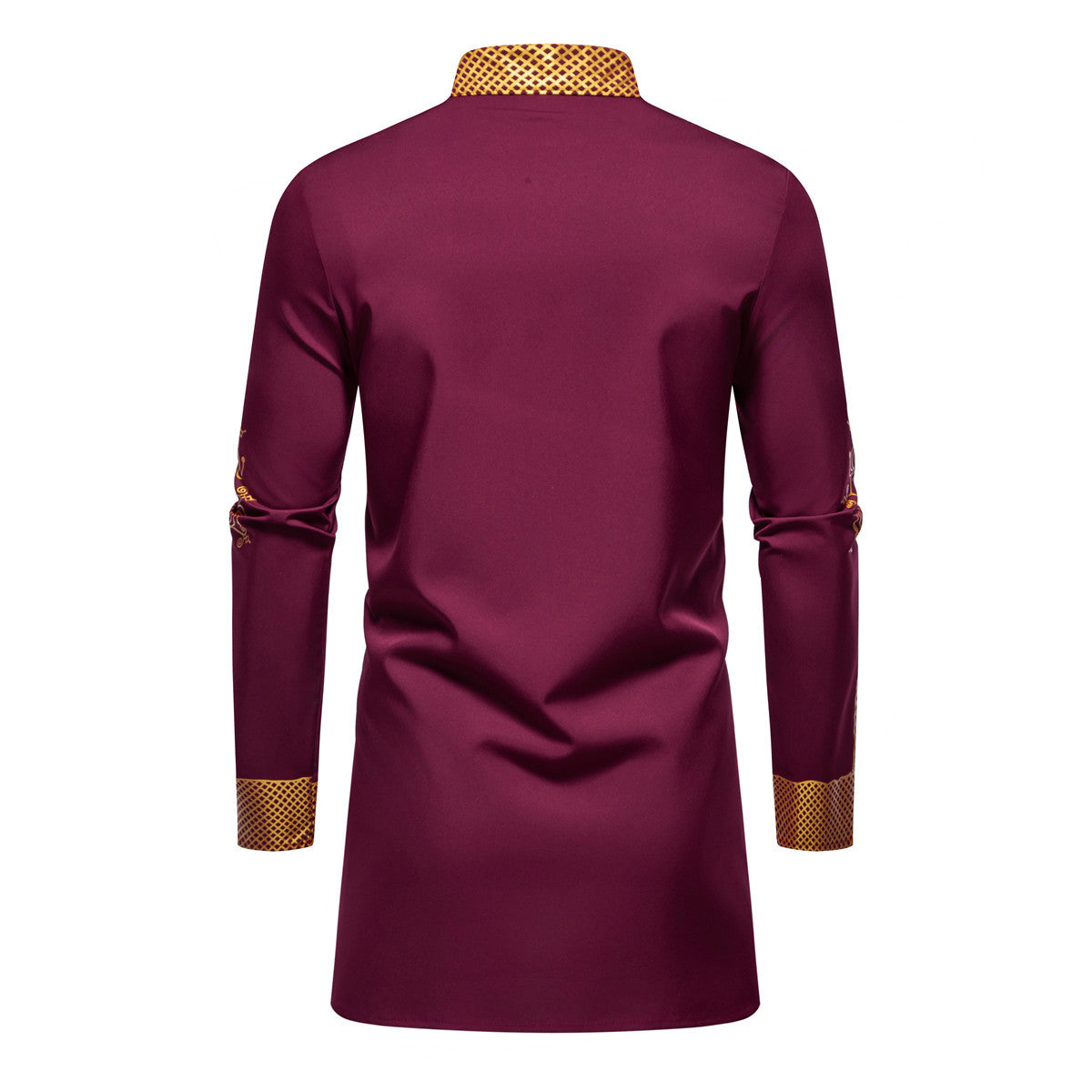 Cross-Border European and American Men's Fashion New Style Robe with Gold Stamping Print Men's Casual Suit Long-Sleeve Shirt and Long Pants for Men