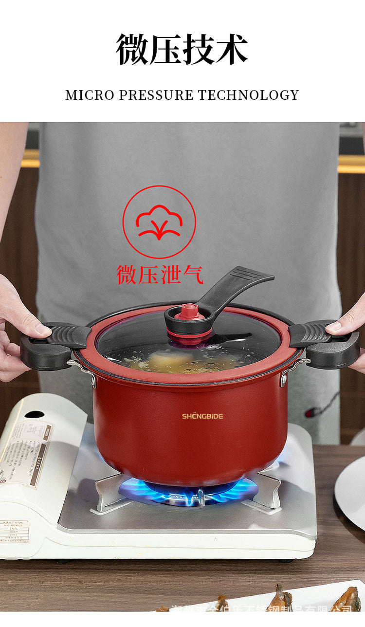 Korean-style Micro-pressure Pot Household Kitchen Multi-functional Stew Pot Stew Meat Porridge Soup Pot Binaural Cuisine Pressure Soup Pot