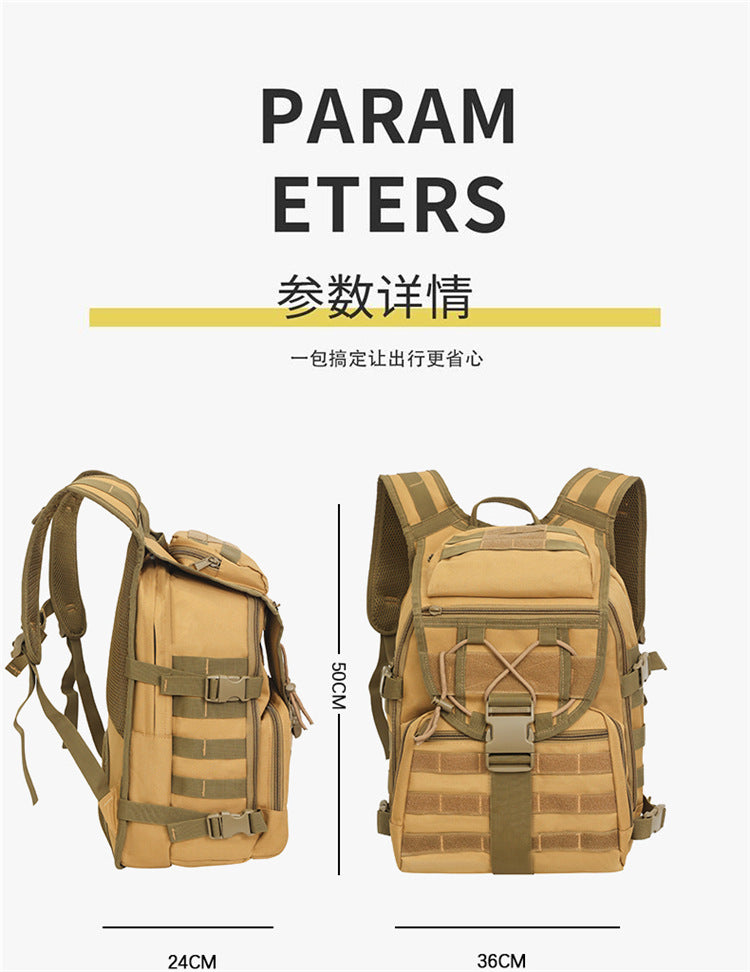 2025 New Men's Outdoor Backpack Travel Bag Large Capacity Oxford Cloth USB Charging Summer Camp Bag Export