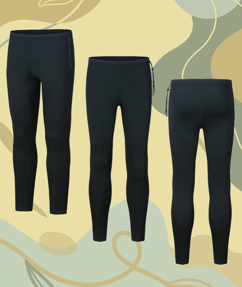 3mm Couple's Diving Wetsuit for Women, Two-Piece Long-Sleeve and Long Pants, Warm, Cold-Proof, Sun-Protective, Wet-Style Surfing, Snorkeling, and Swimming Suit