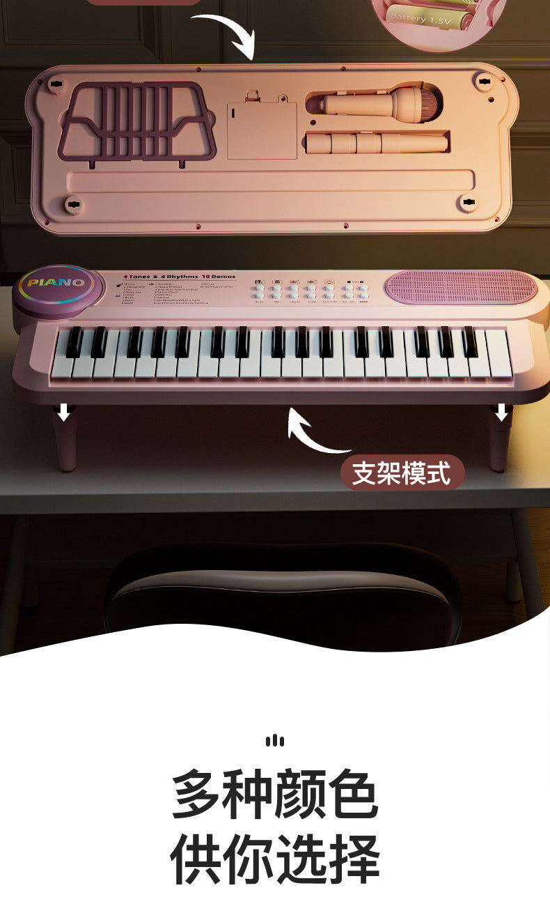 Portable Children's Electronic Organ Multifunctional Educational Musical Instrument Beginner Baby Microphone Boys and Girls Piano Toy Playing