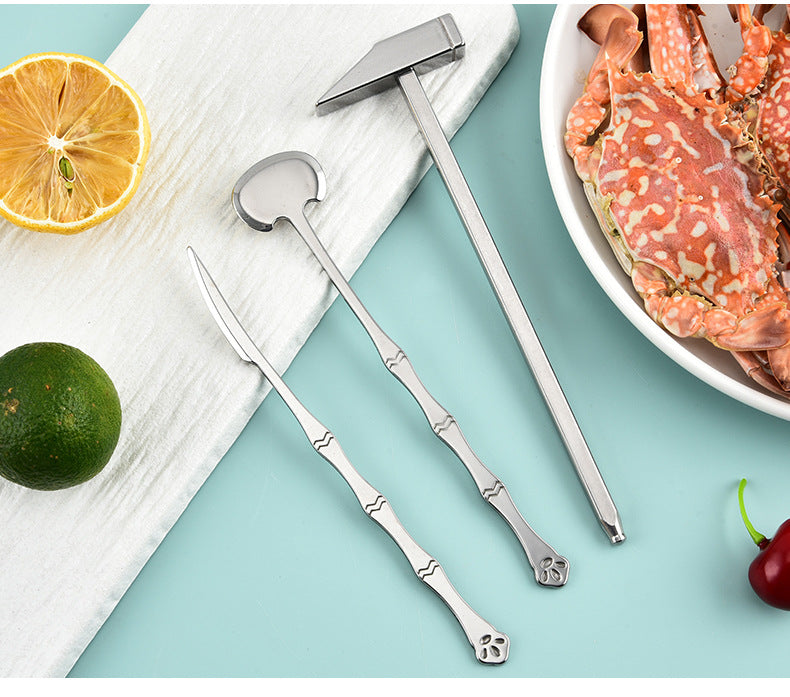 Crab Eight Pieces Stainless Steel Crab Eating Tools Crab suit Crab Pick Hairy Crab Crab Pliers Dismantling Crab Tools Gift Box suit