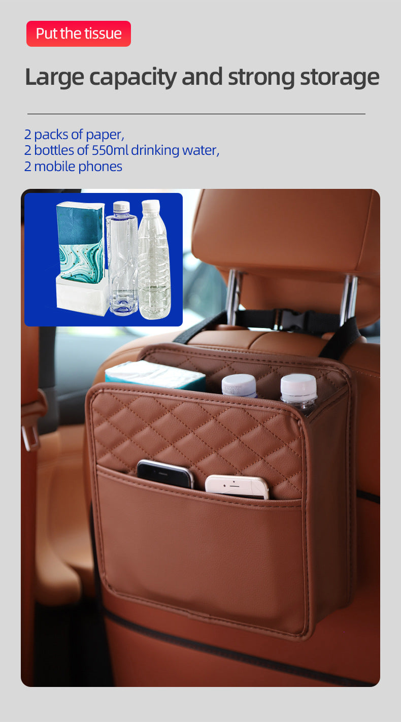 Cross-border upgrade car chair back suede storage bag seat storage cup bag multi-compartment bundled storage bag