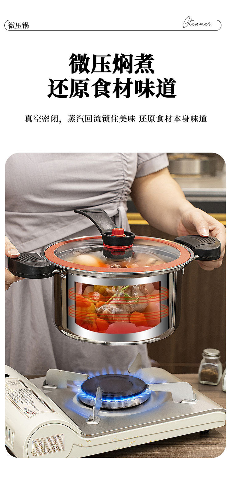 Korean-style Micro-pressure Pot Household Kitchen Multi-functional Stew Pot Stew Meat Porridge Soup Pot Binaural Cuisine Pressure Soup Pot