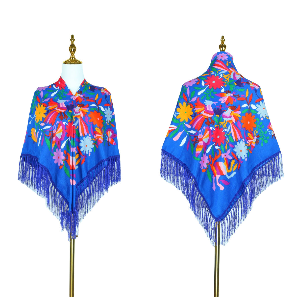 Cross-border New Daisy Twill Print Square Elegant Tassel Shawl Warm Beautiful Dustproof Multifunctional Scarf