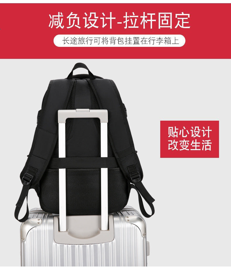 Cross-border Backpack Men's Large Capacity Business Travel Bag Computer Backpack Junior Senior high school College Student Schoolbag New Travel