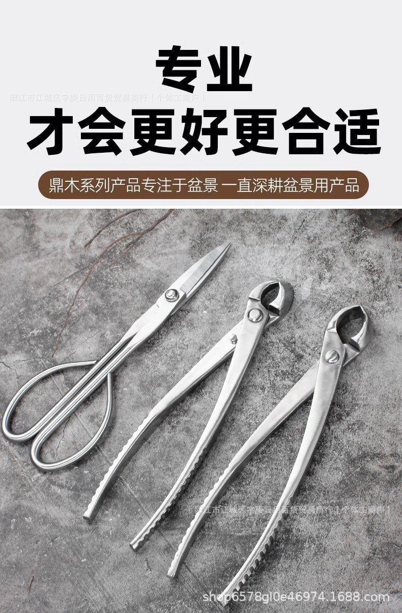 All Steel 8inch Bonsai Special Set Garden Pliers for Cutting Branches, Green Plants, Leaf Buds, Ball Joint Pliers, Diagonal Pliers, Sanded Style