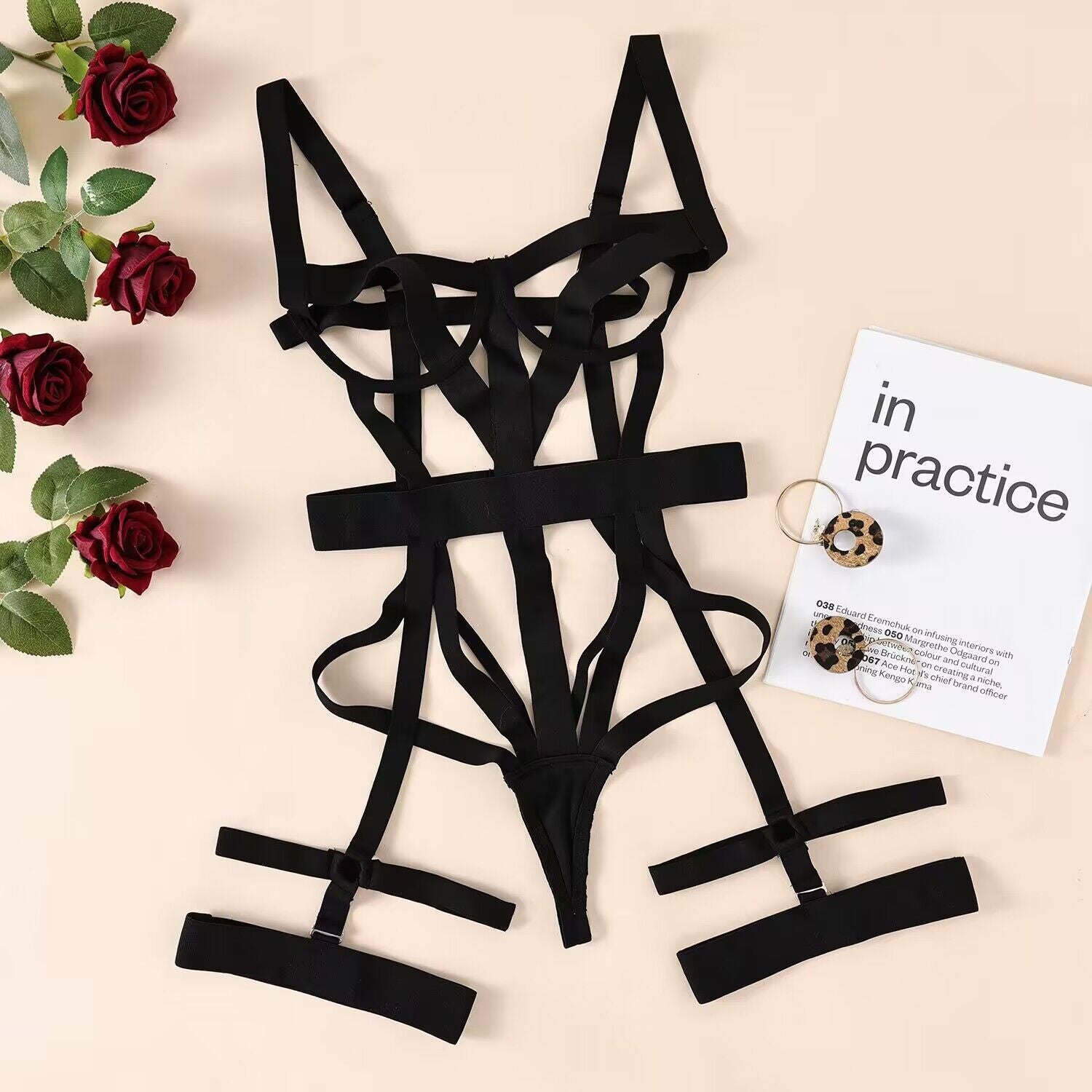European and American Foreign Trade Sexy Underwear AliExpress Complicated Craft Strap Bundle Body Hollow Body Clothes Wholesale