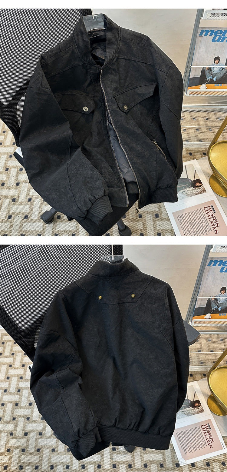cleanfit Short Profile Corduroy Crock Jacket Men's Winter Thickened Baseball Clothes Old Quilted Jacket