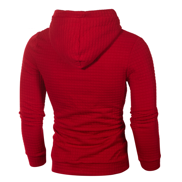 2018 autumn and winter new European and American men's jacquard sweater long sleeve hoodie warm color hooded sweatshirt jacket
