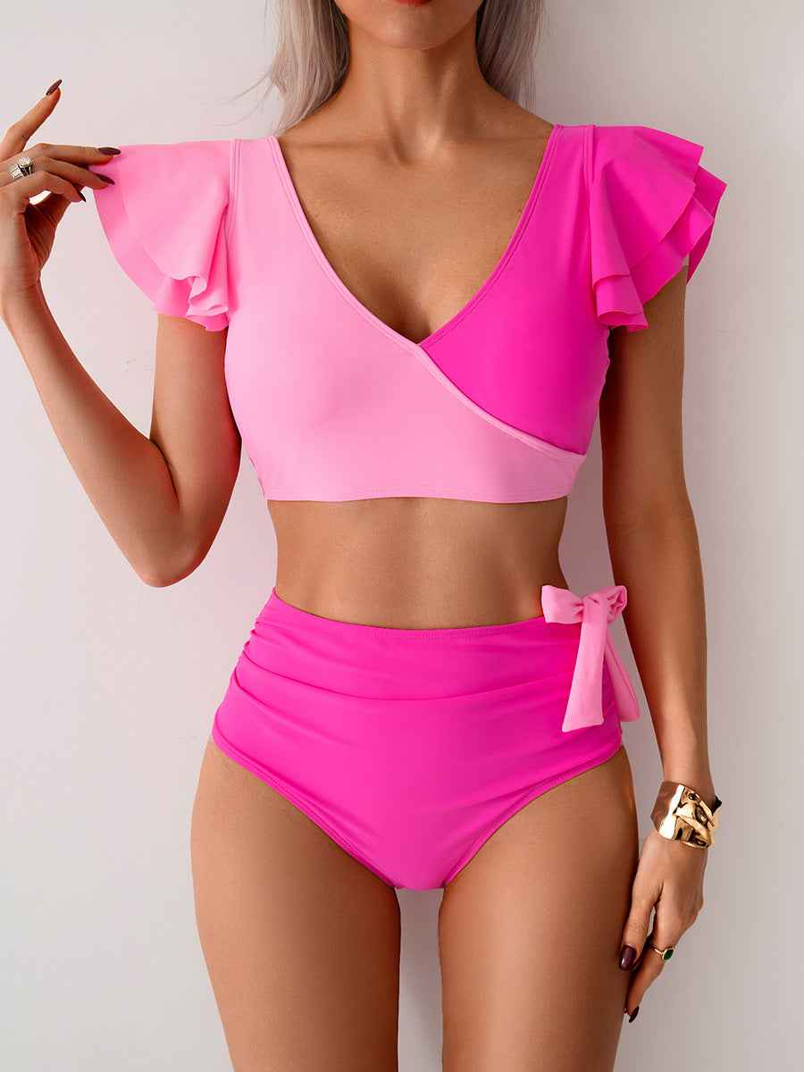 Amazon 2025 new bikini split swimsuit women Europe and the United States cross-border high waist swimming trunks bikini swimsuit wholesale