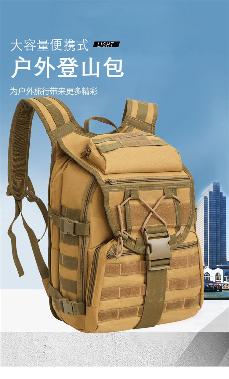 2025 New Men's Outdoor Backpack Travel Bag Large Capacity Oxford Cloth USB Charging Summer Camp Bag Export