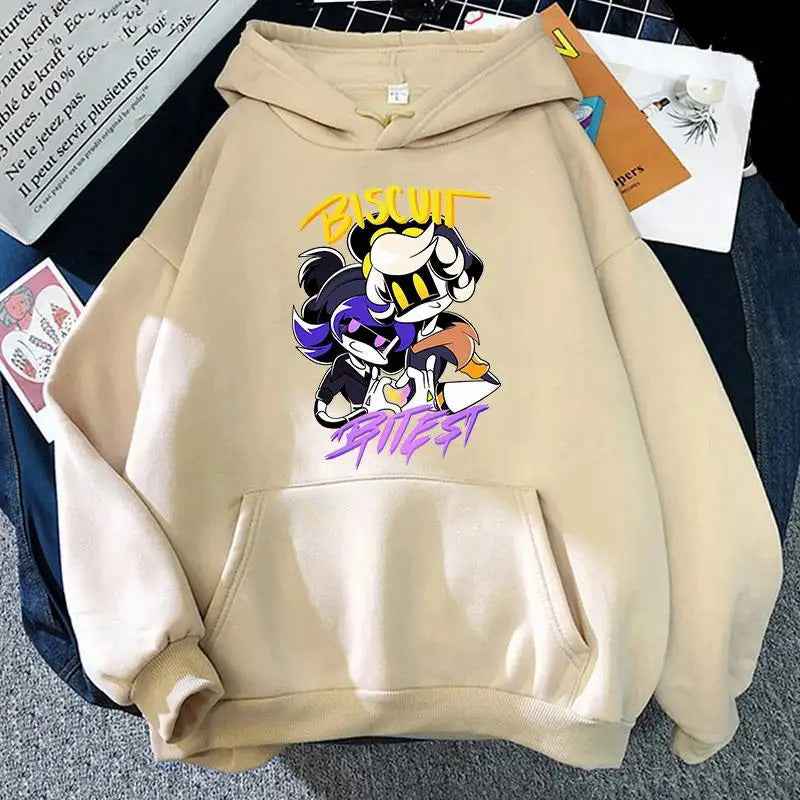 Foreign Trade Inorganic Killer Cartoon Printed Sweatshirt Autumn and Winter Male and Female Students Long-Sleeved Pure Color Jacket Hoodie Hoodie