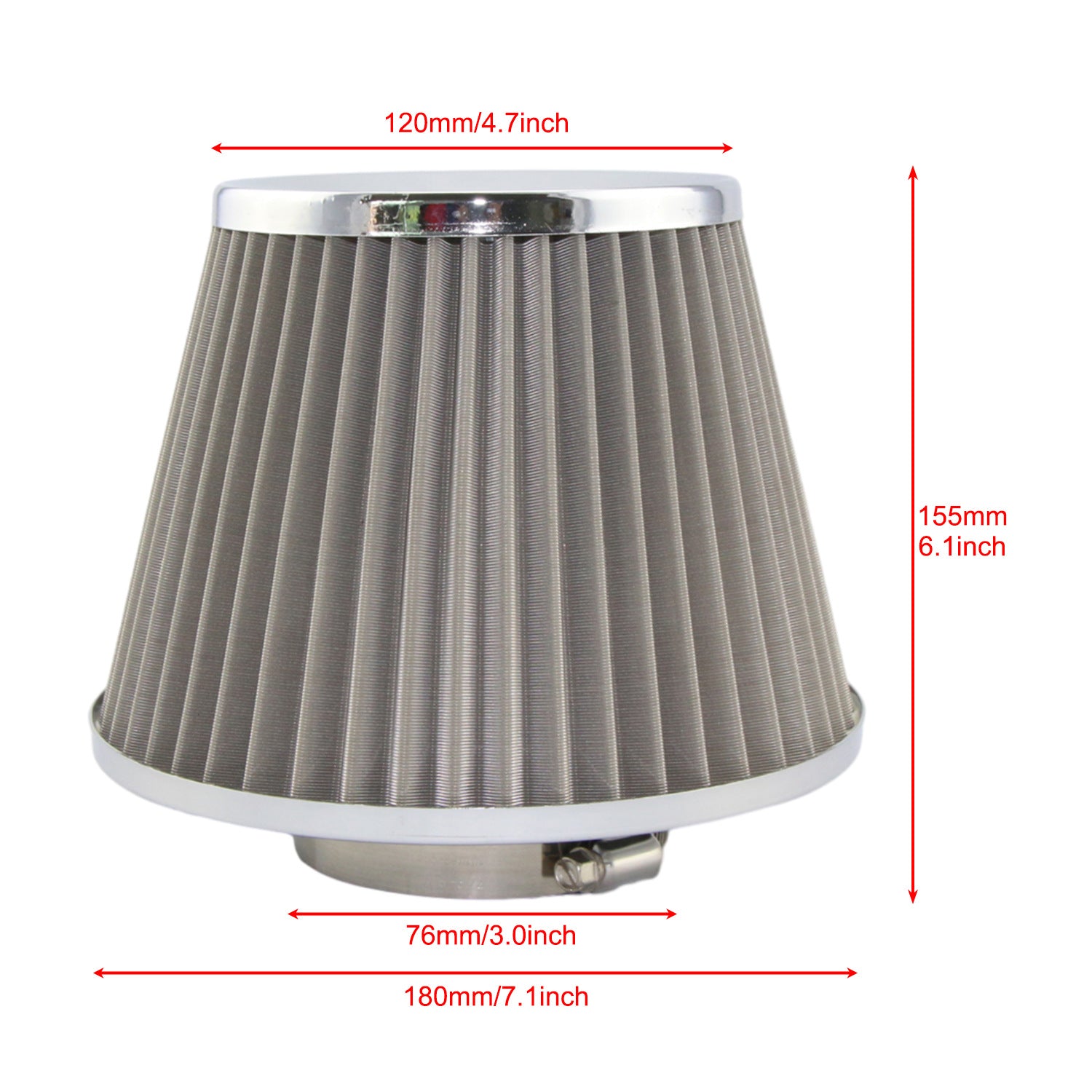 Car air filter high flow mushroom head engine intake modified mushroom head stainless steel mesh filter