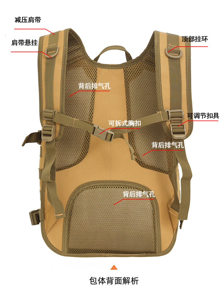 2025 New Men's Outdoor Backpack Travel Bag Large Capacity Oxford Cloth USB Charging Summer Camp Bag Export