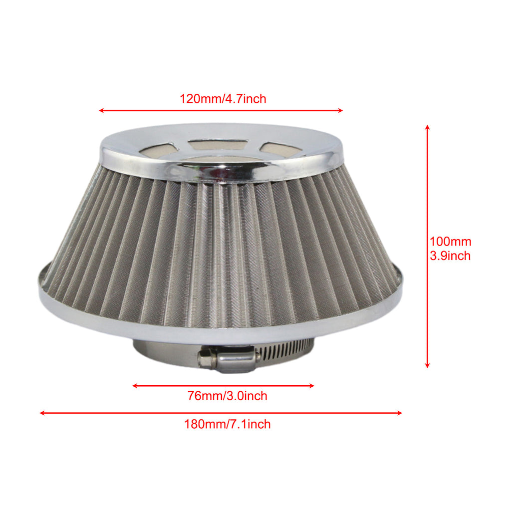 Car air filter high flow mushroom head engine intake modified mushroom head stainless steel mesh filter