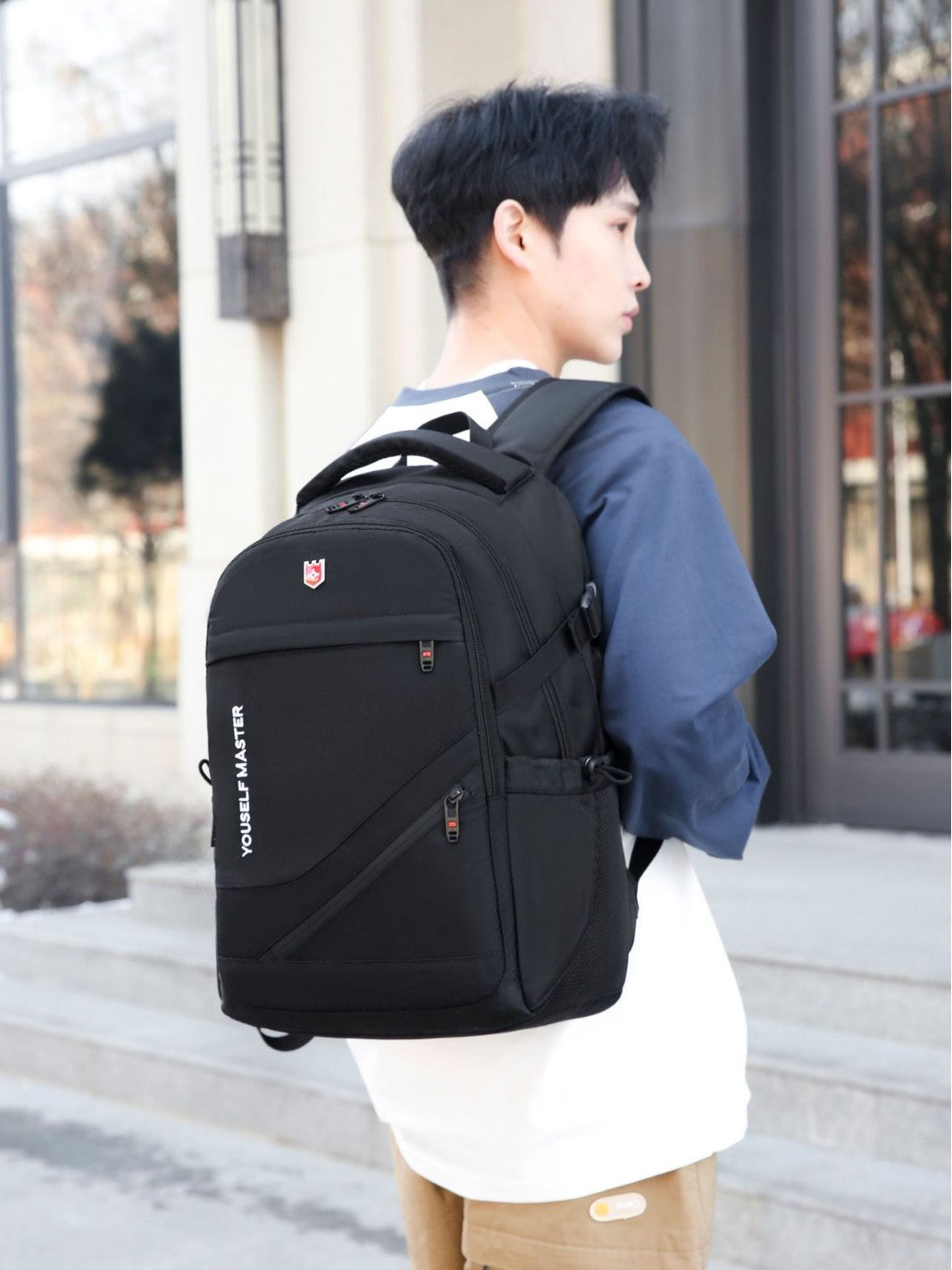 Cross-border Backpack Men's Large Capacity Business Travel Bag Computer Backpack Junior Senior high school College Student Schoolbag New Travel