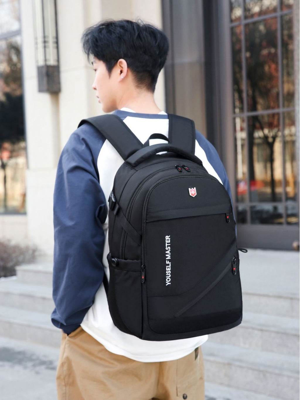 Cross-border Backpack Men's Large Capacity Business Travel Bag Computer Backpack Junior Senior high school College Student Schoolbag New Travel