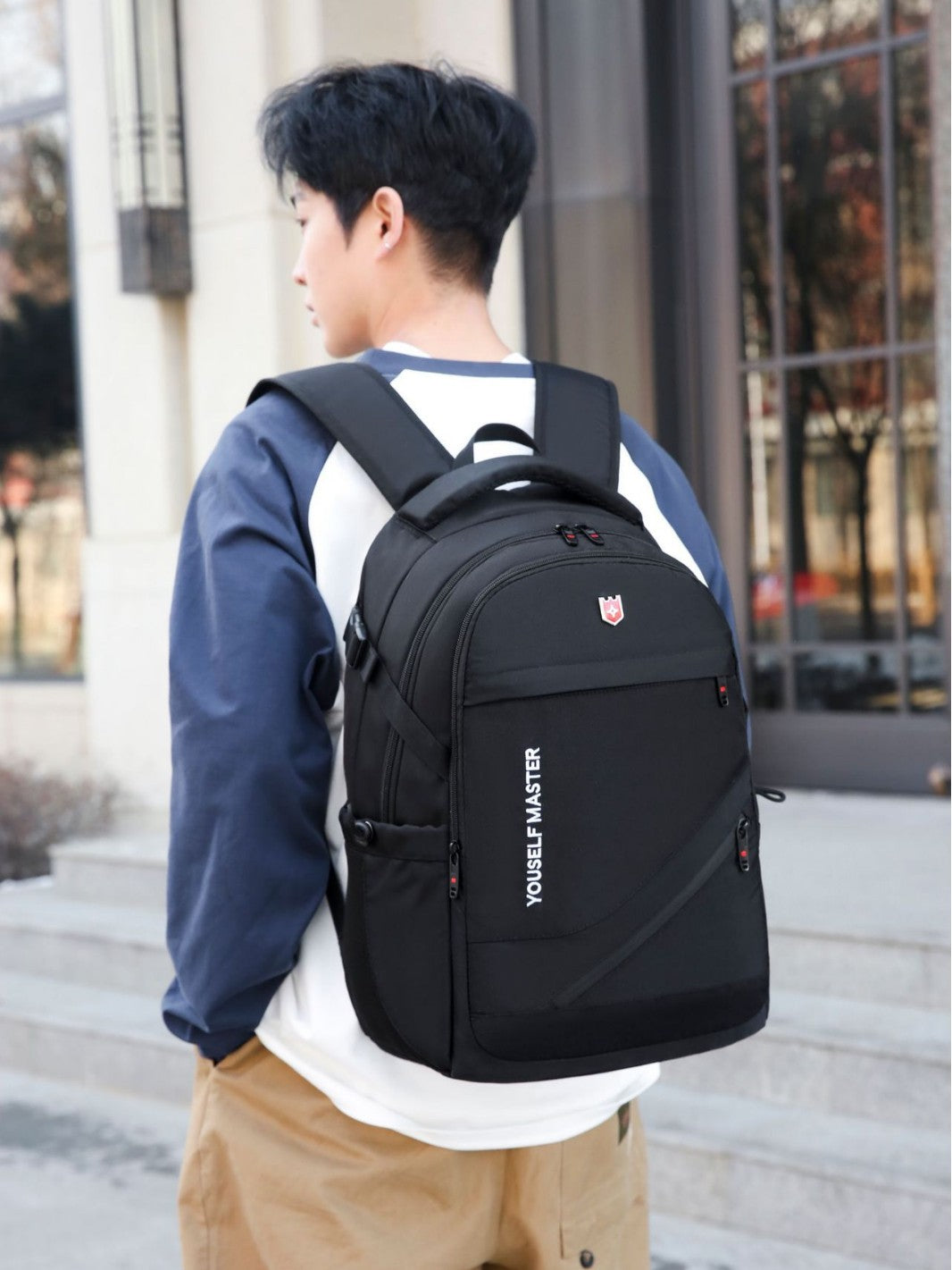 Cross-border Backpack Men's Large Capacity Business Travel Bag Computer Backpack Junior Senior high school College Student Schoolbag New Travel