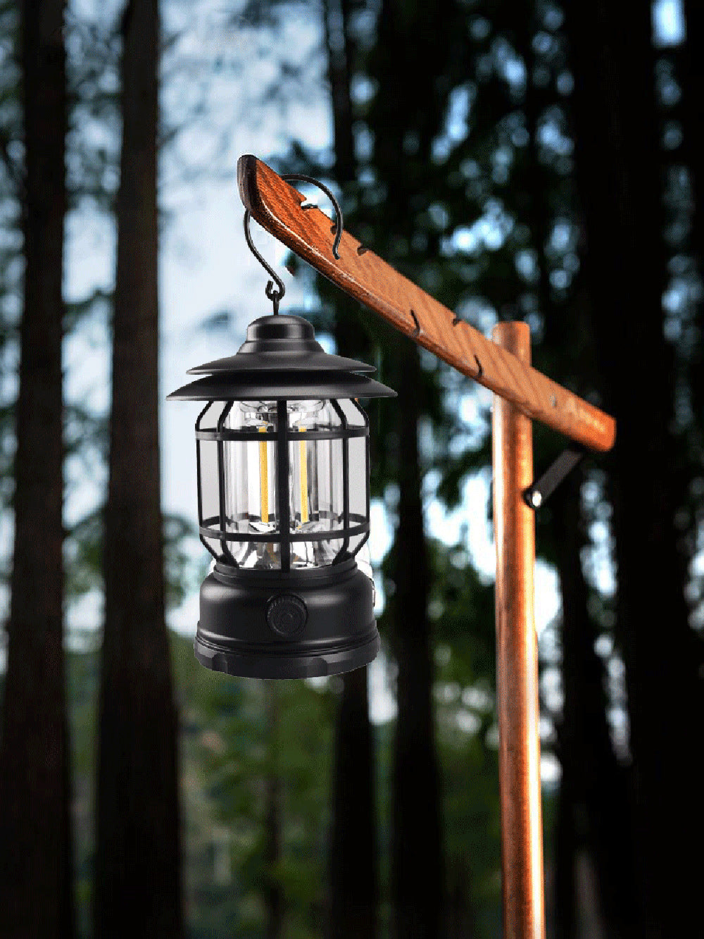 Cross-border new camping lamp outdoor multi-functional camping tent lamp retro lantern cob rechargeable portable lamp for home use