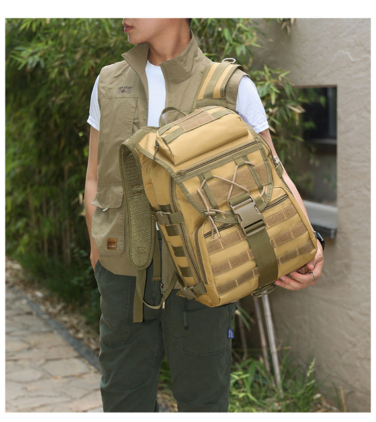 2025 New Men's Outdoor Backpack Travel Bag Large Capacity Oxford Cloth USB Charging Summer Camp Bag Export