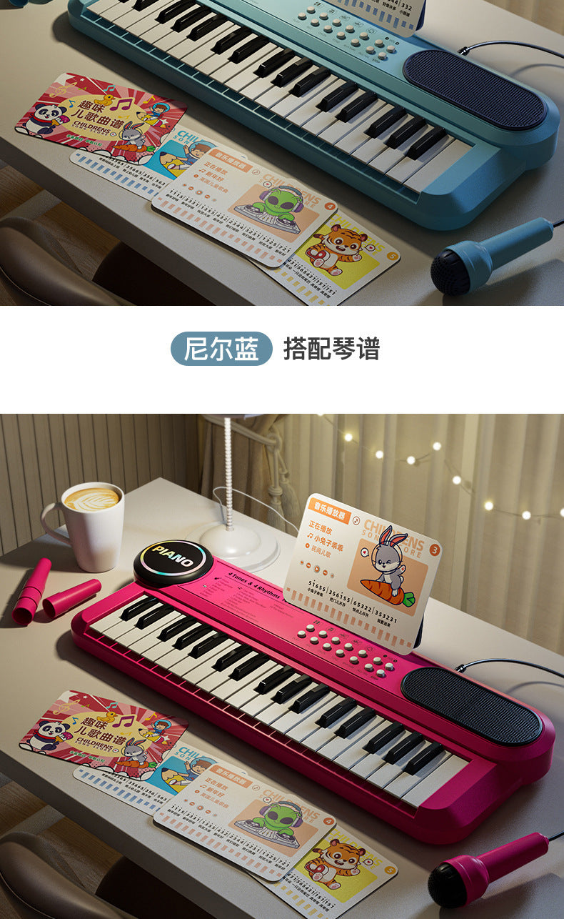 Portable Children's Electronic Organ Multifunctional Educational Musical Instrument Beginner Baby Microphone Boys and Girls Piano Toy Playing