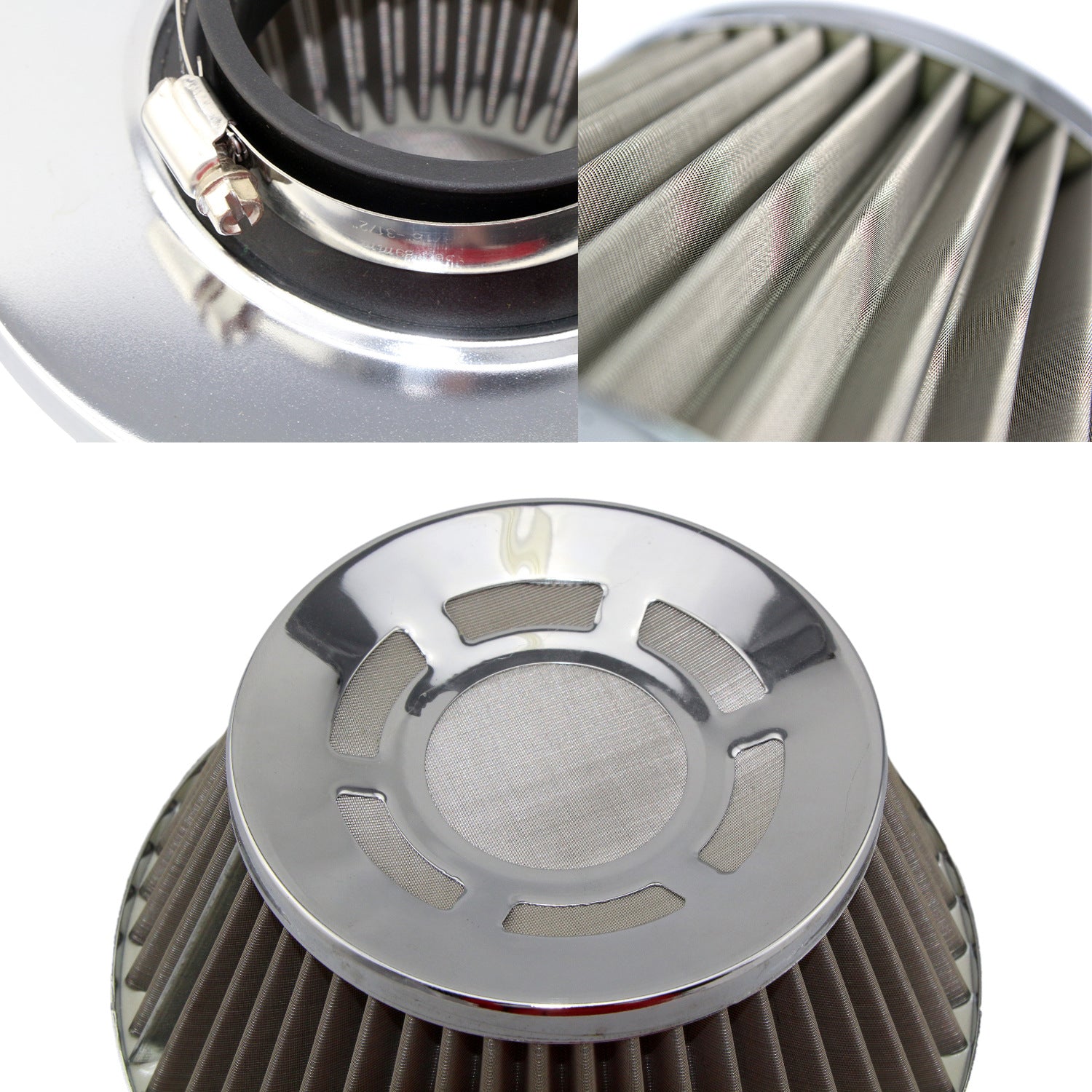 Car air filter high flow mushroom head engine intake modified mushroom head stainless steel mesh filter