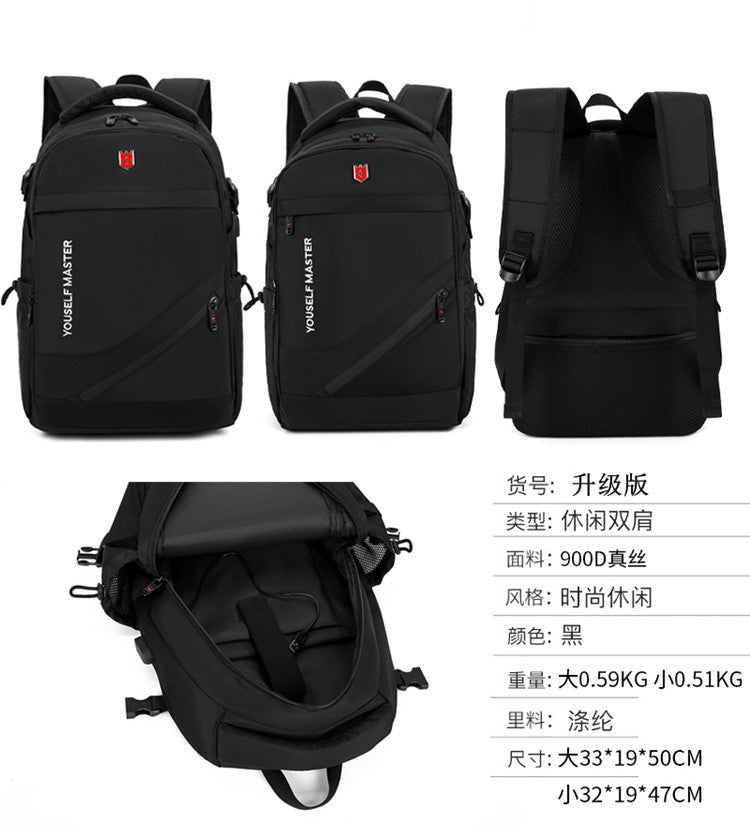 Cross-border Backpack Men's Large Capacity Business Travel Bag Computer Backpack Junior Senior high school College Student Schoolbag New Travel