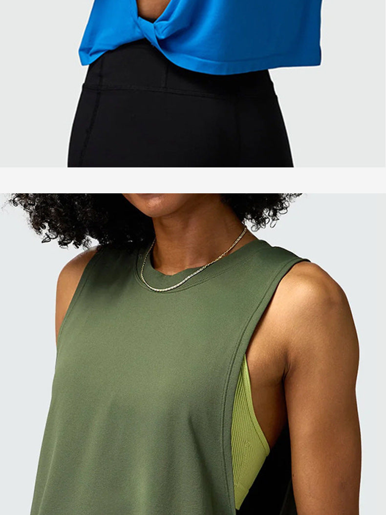 Cross-border yoga vest women's hollow back sports blouse outdoor running fitness leisure Joker top wholesale