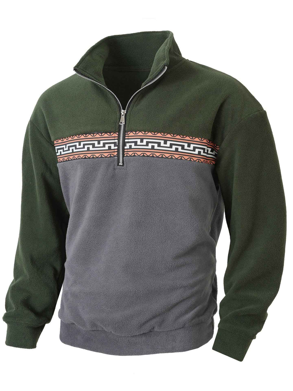 Autumn and Winter European and American Cross-Border Casual Men's Sweatshirt Long-Sleeved Thickened Fleece Half-Zip Sweatshirt Hot-Selling Daily Top