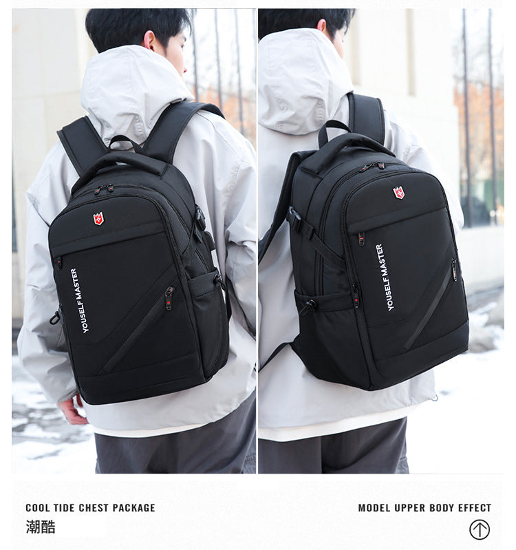 Cross-border Backpack Men's Large Capacity Business Travel Bag Computer Backpack Junior Senior high school College Student Schoolbag New Travel