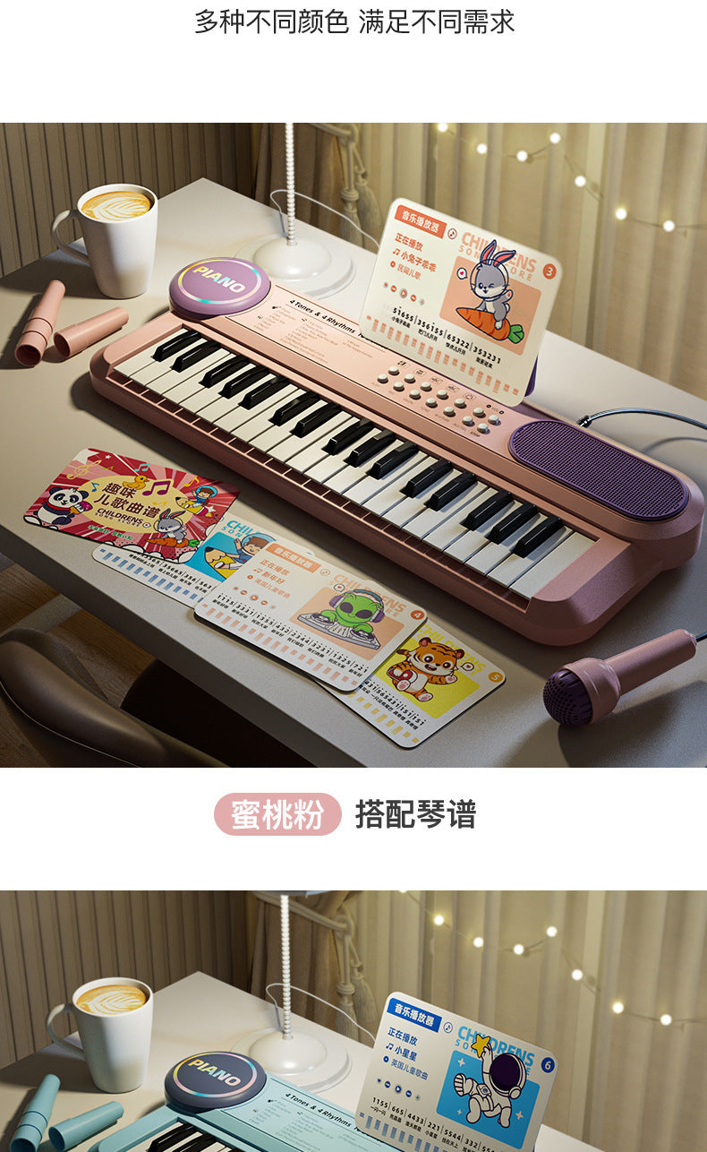 Portable Children's Electronic Organ Multifunctional Educational Musical Instrument Beginner Baby Microphone Boys and Girls Piano Toy Playing