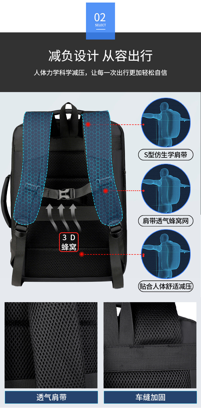 Backpack Men's High-class High-capacity Business Travel Men's Computer Bag Multi-functional Backpack College Student Commuter