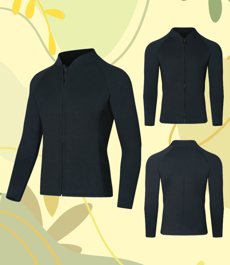 3mm Couple's Diving Wetsuit for Women, Two-Piece Long-Sleeve and Long Pants, Warm, Cold-Proof, Sun-Protective, Wet-Style Surfing, Snorkeling, and Swimming Suit